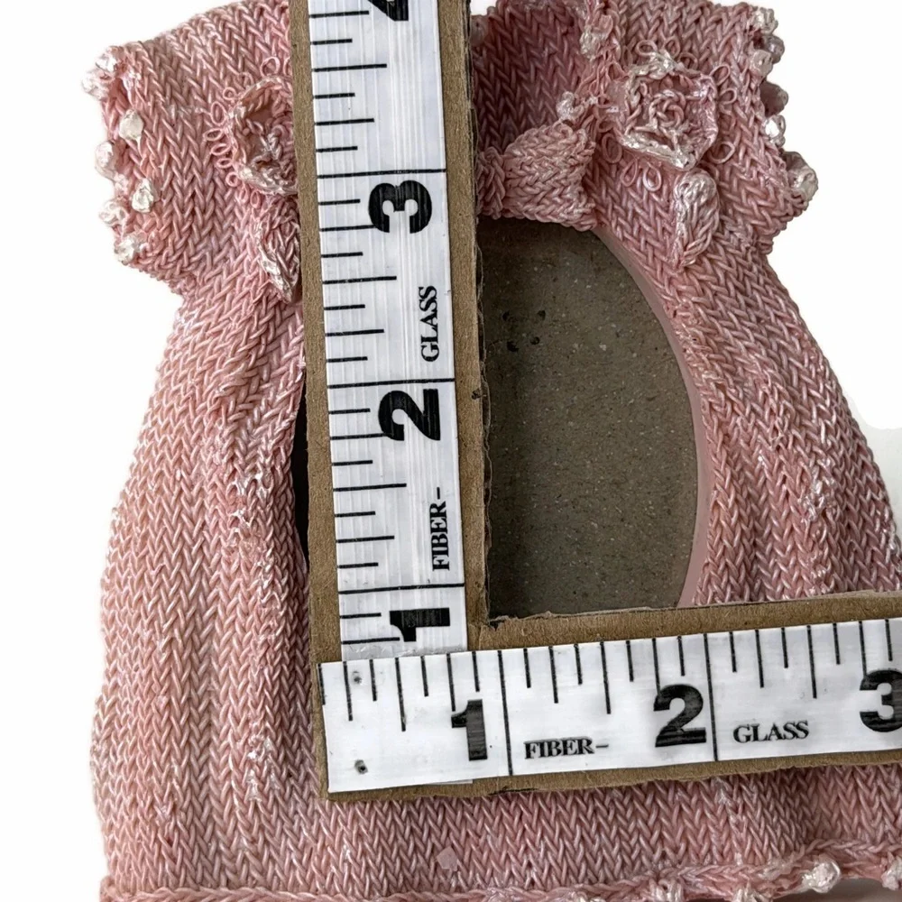 Pink Baby Dress Shaped Standing Ceramic Photo Frame